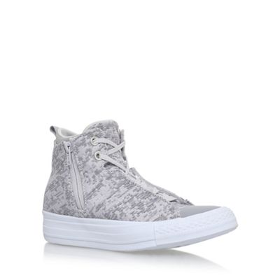 Converse Grey 'Winter Knit Selene' flat lace up sneakers